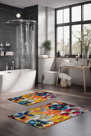 Mijölnir Juego de 2 Alfombrillas de Baño Multicolor CT-5356